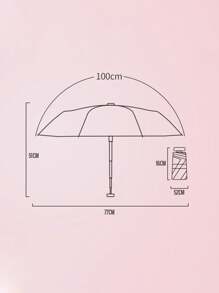 1 pieza Paraguas plegable súper ligero y delgado, de 6 pliegues, protección contra la lluvia y el sol, tamaño de bolsillo compacto y mini