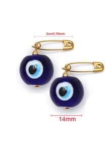 2 件眼形吊坠胸针套装，适合日常佩戴 - 彩色 - 查看 24