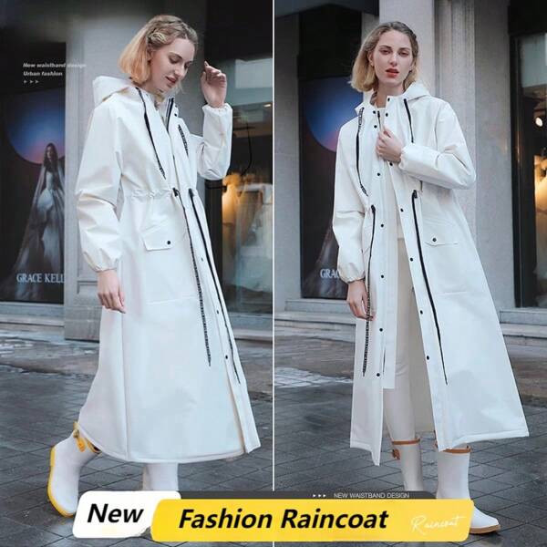 EVA verstärkter Regenmantel für Erwachsene - Winddicht, wasserdicht, tragbarer Poncho für Frauen Regenjacke - ideal für Reisen, Outdoor-Aktivitäten und Fahrradtouren Regenbekleidung