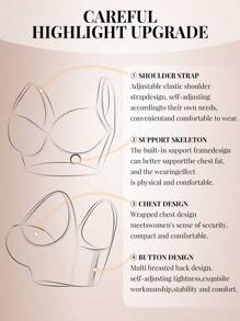 White Seamless Plus Size Women's Underwear Smooth And Simple Gathering Bra