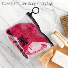 2 piezas de Esponja de red africana auténtica de África subsahariana - Exfoliante para todo tipo de piel, esponja de baño para rostro y Body, portátil para viajes, duradera, exfoliación suave - Negro y rosa - Ver 5