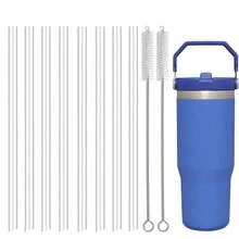 4/6/8 根替换吸管，适用于 30 盎司/20 盎司 IceFlow 不锈钢带吸管玻璃杯 - IceFlow 吸管替换配件套装，学校用品 - 彩色 - 查看 1