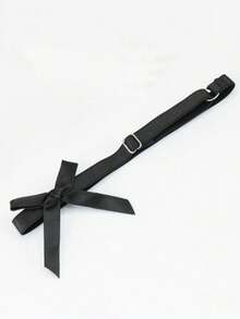 2 件黑色性感蝴蝶结吊袜带，弹性大腿环，适合派对道具