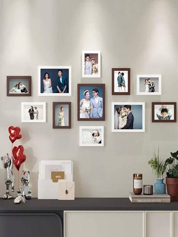 11 Stücke Fotorahmen-Set, kreative Wandrahmen-Kombination für Wohnzimmer, Schlafzimmer, Familienfotos-Dekoration
