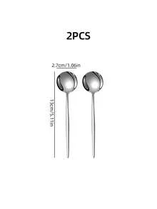 2/4/6/12 件不锈钢咖啡和甜点勺套装 - 5.11 英寸优雅餐具，适合家庭、厨房、餐厅和节日返校礼物 - 彩色 - 查看 13