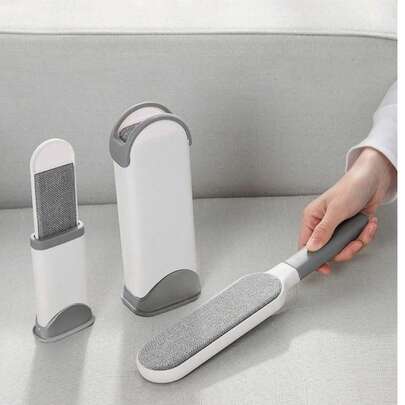 1pc Anti-Static Pet Hair Remover Brush, Available In Different Sizes, Reusable Static Cleaner, Static Duster, Hair Removal For Home And Travel Use, Suitable For Clothing, Fashionable And Minimalist Style, Colors Offered: Grey/White, Red/White, Blue/White (Please Refer To Video For Disassembly And Cleaning Instructions, Not Suitable For Cleaning Wet Hair)