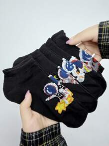 5 pares de calcetines tornozelo cortos de verano, delgados y de colores variados con estampado de astronauta, perfectos para hombres y mujeres en actividades al aire libre