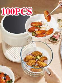 100pcs Paper Air Fryer Liners, Non-Stick Baking Paper, Compatible With Most Air Fryers Air Fryer Kitchen Air Fryer Liners Air Fryer Paper Airfryer Air Frier