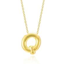 Fashionable Gold Copper A-Z 26 Letter Hanging Necklace, Charming Women's Jewelry