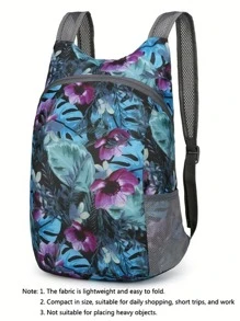 Zaino pieghevole floreale leggero da 20L, adatto per campeggio all'aperto, viaggio, ultra sottile, multifunzionale, adatto per escursioni, viaggi, lavoro, shopping | Realizzato in tessuto di poliestere durevole, cinturino regolabile, unisex, adatto per uso quotidiano, regalo perfetto per studenti e viaggiatori