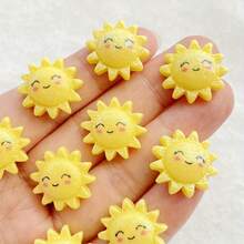 10/20/30 件可爱卡通树脂太阳雕像 - 混合微笑太阳设计，平背工艺珠用于剪贴簿、DIY 珠宝制作、圣诞节、情人节、新年礼物、剪贴簿用品 | 俏皮设计 - 彩色 - 查看 6