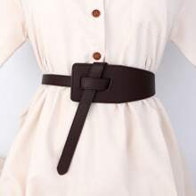 1 Stück Damen Schwarzer Vintage vielseitiger dünner Ledergürtel, geeignet für Kleider, Hemden, Hosen, Alltagskleidung
