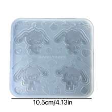 Moule de coulée en résine en forme de lapin, accessoire de moule en silicone pour moulage de liquide en résine, moule en silicone pour porte-clés en résine, moule en résine
