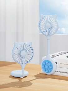 1pc USB Powered Desk Fan, Mini Portable Desktop Fan With 3 Wind Speeds For Indoor & Outdoor Use, Summer Cooling Fan, Pink/Blue/White