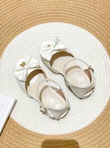 Sandali con tacco alto da ragazza, scarpe casual da vestire con design a farfalla e perle, décolleté da principessa per bambini grandi, adatte per l estate