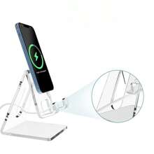 Handyhalterung Schreibtisch Zubehör - Transparenter Büro Handyhalter Acryl Handyhalter Schreibtisch Acryl Büro Schreibtisch Zubehör Büro Dekoration kompatibel mit Smartphones von 4-8 Zoll Schulanfang