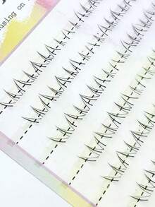 80pcs Cat-Themed Flare Eyelash Extension, Natural Looking Slouchy Person Lashes, Segmented Transparent Stem, Faux Lashes For Beginners, Cartoon Style Lash Clusters,Eye Lash Clusters,Individual Eyelashes,Lashes,Fake Lashes - B - View 6