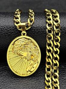 圣心耶稣天主教项链，男女皆宜，不锈钢金银吊坠项链，时尚配饰，情侣礼物