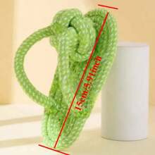 1 Pet Dog Polyester Rope Slipper Toys, With Knot Design For Grinding Teeth, Cleaning, And Training Functions, Simulating The Shape Of Real Slippers, Providing Long-Lasting Chewing And Entertainment Experience For Dogs And Cats (Random Color)