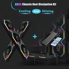 Computer Accessory Host Cooling Fan+Dual 10 Way Hub (With Remote Control) Made Of ABS Material, Fan Speed: 800-2000 ± 10RPM. They Have 4PIN And 3PIN Interfaces Respectively. The Length Of The Wire Is About 50 Centimeters. - Black - View 5