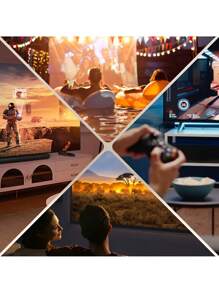 1pc Portable Mini 4K Full HD Projector, 300 ANSI Lumens, Desktop Installation, Multiple Plug Types, Wireless, 4:3 Aspect Ratio, Built-In Speaker Home Theater, Outdoor Home Cinema Portable Projector - Smart, LED Video Projector Compatible With TV, PC, Tablet, Remote Control, Ideal For Home Theater, Christmas, Halloween, Thanksgiving, All Holiday Parties