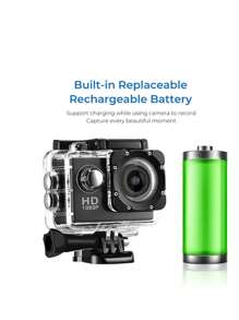 Fotocamera Portatile Aetion Impermeabile con Telecomando, Fotocamera Digitale HD per Registrazione Outdoor Ciclismo e Fotografia