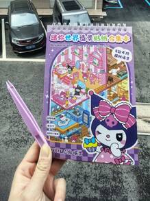 Sanrio Sanrio 8 Styles (16pcs + Tweezers) Landscape Scene Coil Sticker Album Cartoon Miniature Scenery Collection, Including Kuromi, My Melody, Pompompurin, Children DIY 3D Layered Stereo Visual Scene Decoration Stickers, Ideal For Home, Gifts And Prizes,School Supplies,Back To School