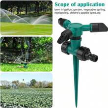 1 pieza Aspersor de agua giratorio automático para el jardín, rociador de 360 grados para riego de césped, enfriamiento de techos, sistema de riego de plantas, adecuado para campos agrícolas, herramienta de riego