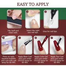 JODSONE 32 Color Gel Nail Polish Kit With U V Light With Base Coat Glossy Matte Glitter Top Coat 3 Kind Of False Nail Tips With Glue - Black - View 7
