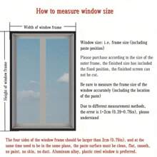 1pc Summer Mosquito Net For Windows, Hook-And-Loop Self-Adhesive, Ventilated Transparent Door And Window Screens, High Density Invisible Curtain Screens, Suitable For All Kinds Of Doors And Windows, No Drilling Required, Self-Adhesive Installation, Removable And Easy To Clean, Usable Year-Round