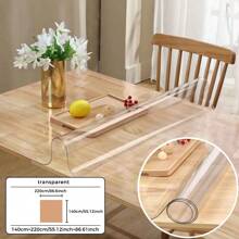 1pc 0.25mm Thick Pvc Transparent Tablecloth Desk Mat Protective Film, Waterproof, Oil Proof, Heat Resistant, Suitable For Table Cover, Tea Table, Bedside Table, Computer Desk, Office