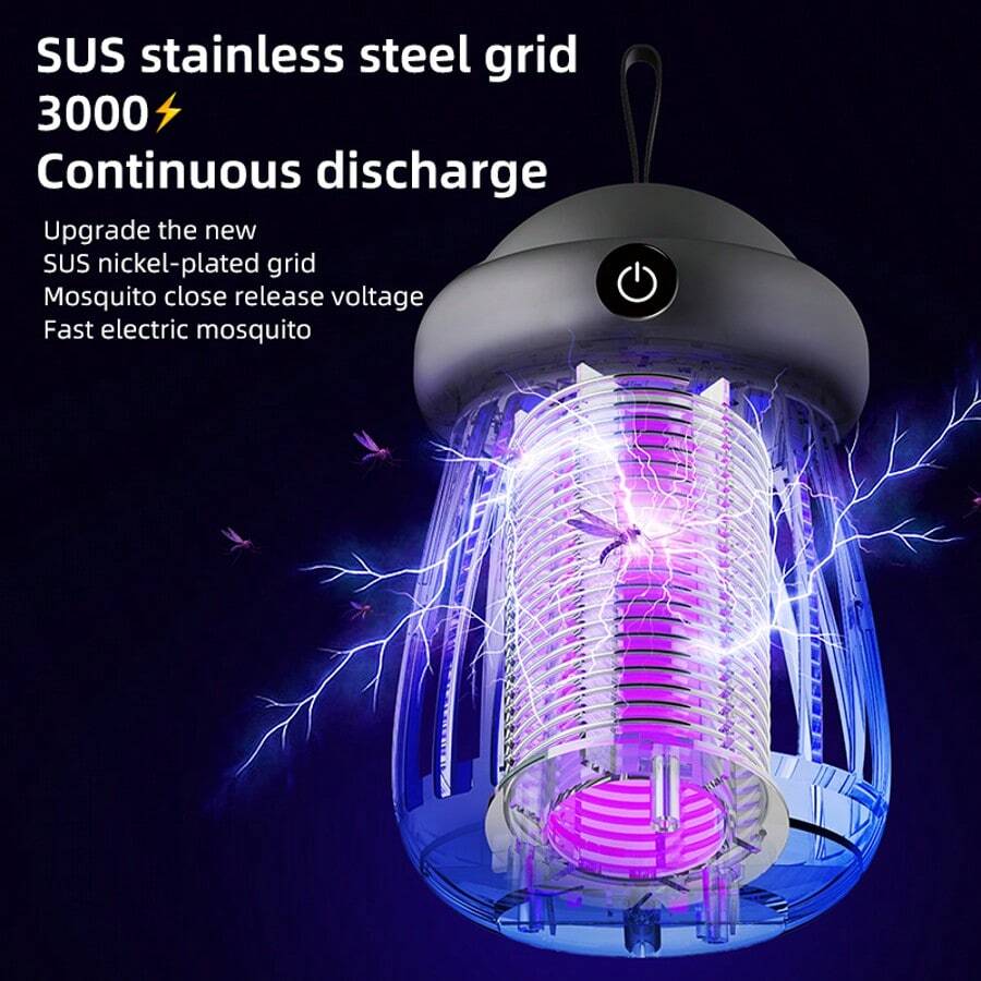 Mosquito Killer Lamp Insect Repellent Radiation Less Mute Electric Insect Trap Usb Charging Outdoor Mosquito Killer Repellent,1200mah