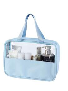 3pcs/Set Large Capacity Cosmetic Bag PVC Waterproof Makeup Bag Transparent Travel Organizer Bag Makeup Brush Bag Cosmetic Bag Perfume Storage Box, Essential For Summer Holiday Travel, Beach Bag, Handbag, Suitable For Skincare, Makeup, Bathroom Storage, Lipstick, Makeup Pencils, Shampoo, Toothbrush, Curling Brush, Etc.