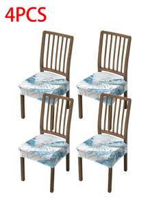 1/2/4/6pcs Printed Stretch Removable & Washable Dining Chair Seat Covers Room Decor Home Decor