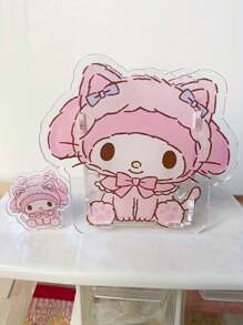 Sanrio 1 pièce Support de stylo factice réaliste Sanrio avec designs de chat, Chat noir et Melody, boîte de rangement multifonction transparente de grande capacité pour le bureau, organisateur de papeterie adorable en plastique, sans plumes, disponible en plusieurs couleurs, convient pour le rangement et l'affichage décoratif des étudiants