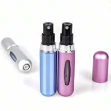 1pc Portable Mini 5ml Refillable Perfume Spray Bottle, Aluminum Perfume Bottle For Travel & Commute, Multi-Functional Pump Cosmetic Spray Bottle