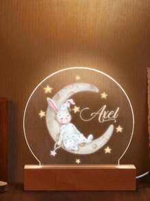 1pc, Custom Personalized Name Night Light, Custom Birthday Gift, Custom Friend Gift, Custom Bedroom Decoration, Custom Party Decoration, Party Decoration, Custom Bunny Night Light, Valentine's Day Gift Back To School