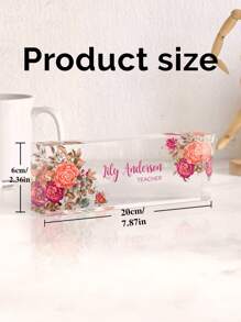 Custom Acrylic Desk Name Plaque - Perfect Employee Appreciation Gift For Boss, Colleague, Teacher Daily Office Essentials, Flower Design, Marble Design, Teacher's Day Gift, Floral