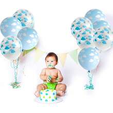 12/20 buc Baloane din latex mat albastru, roz, alb în formă de nor 12 inch, albastru deschis și alb, baloane decorative imprimate pentru baby shower, consumabile pentru petrecerea de aniversare băieți/fete - Multicolor - Vizualizare 11
