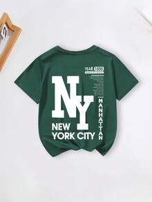 Bộ đồ thường ngày 2 món cho nam thiếu niên, áo thun và quần short in hình thành phố, thích hợp cho thể thao và mùa hè. - Nhiều màu - Xem 4