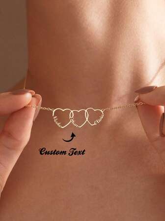 Customized Name Family With Heart Multiple Heart Kids Name Necklace Mom Personalized Necklace Mother's Day Gift For Wife,New Year Glamour