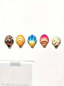 5pcs, Cute Seashell Fridge Magnets, Seaside Seashell Fridge Magnets, Strong Decorative Magnetic Stickers For Kitchen