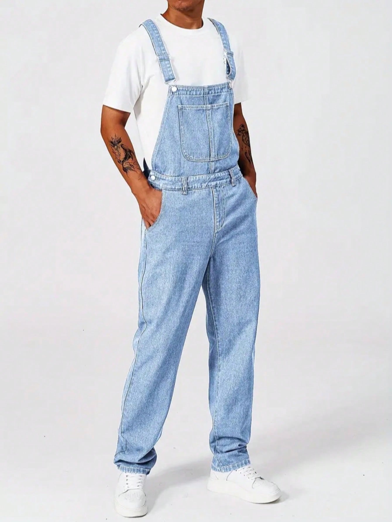 بناطيل جينز برقبة للرجال للاستخدام اليومي والنزهات...