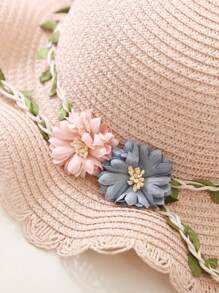 Set de 2 piezas de sombrero y bolso para niñas, excelente para salidas diarias de padres e hijos en primavera/verano