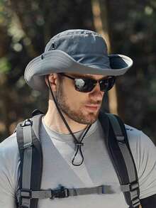 男女通用速干抽绳渔夫帽，夏季防晒户外徒步牛仔帽 - 彩色 - 查看 6