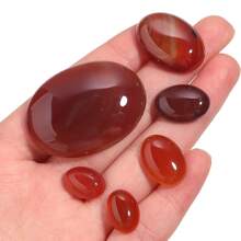 2-10pcs/Pack Natural Red Agate Stone Oval Cabochons, Multiple Styles & Sizes, Elegant Red Gemstone For DIY Jewelry, Suitable For Necklace, Ring, Bracelet, Accessory Decoration