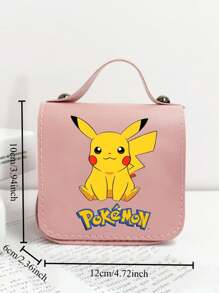 pokemon Bolso de niña con diseño de Pikachu de Pokémon - Bolso casual de princesa lindo para niñas, bolso bandolera pequeño, estuche para monedas para lápiz labial, cepillos, productos de cuidado de la piel, teléfono móvil, monedas, pequeños artículos, para el hogar, regalo, vacaciones y festivales como Halloween y Navidad, de uso multifuncional para volver a la escuela