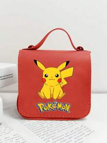 pokemon Bolso de niña con diseño de Pikachu de Pokémon - Bolso casual de princesa lindo para niñas, bolso bandolera pequeño, estuche para monedas para lápiz labial, cepillos, productos de cuidado de la piel, teléfono móvil, monedas, pequeños artículos, para el hogar, regalo, vacaciones y festivales como Halloween y Navidad, de uso multifuncional para volver a la escuela