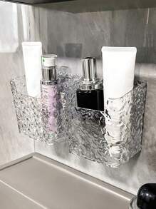 1. Półka ścienna, montaż bez wiercenia, odpowiednia do przechowywania w łazience, nadaje się do przechowywania grzebieni, szczoteczek do zębów, pasty do zębów i artykułów łazienkowych, akcesoriów łazienkowych, ozdób świątecznych