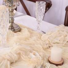 2 pièces l'ensemble : 1 nappe et 12 serviettes, tissu à fromage, style bohème campagnard, couleur crème, convient pour mariage, shower de mariée, jardin fête, rassemblement familial, anniversaire, décoration de la maison, événements festifs